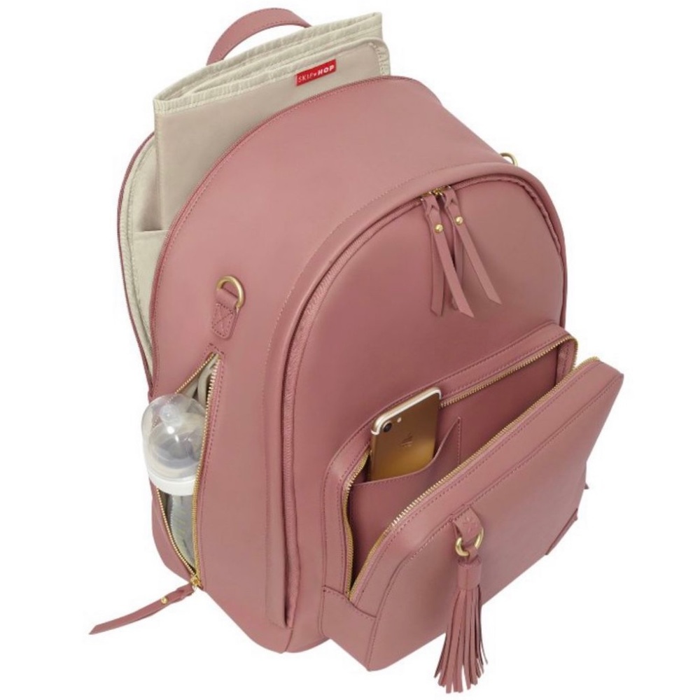 Dusty Pink Leather Diaper bag / backpack